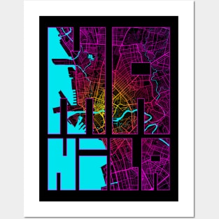 Manila, Philippines City Map Typography - Neon Posters and Art